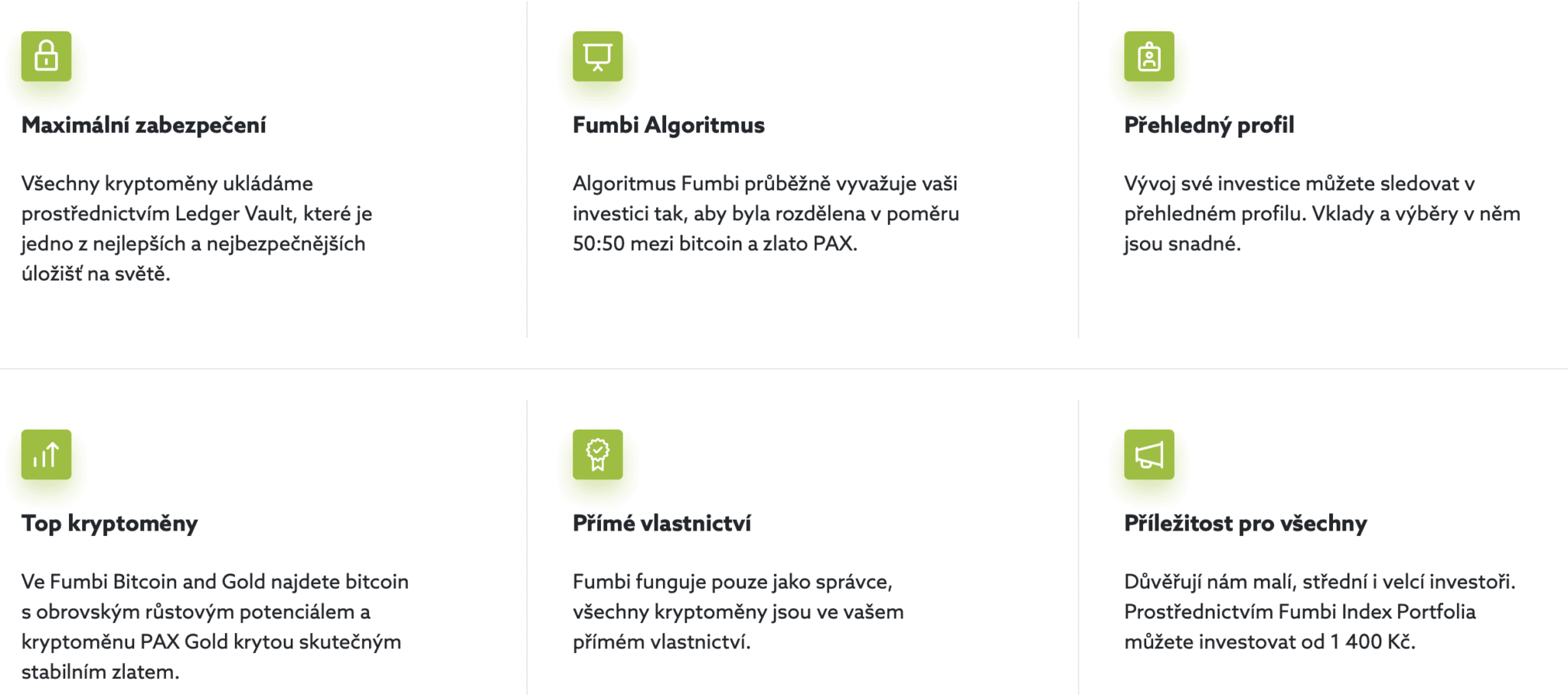 Výhody Fumbi