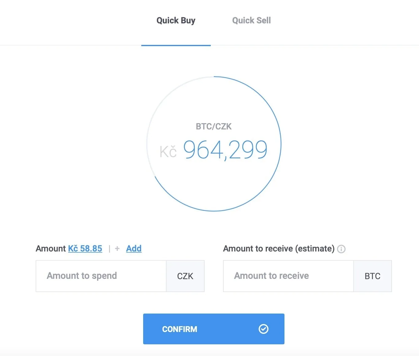 Takhle vypadá nákup Bitcoinu na platformě Coinmate