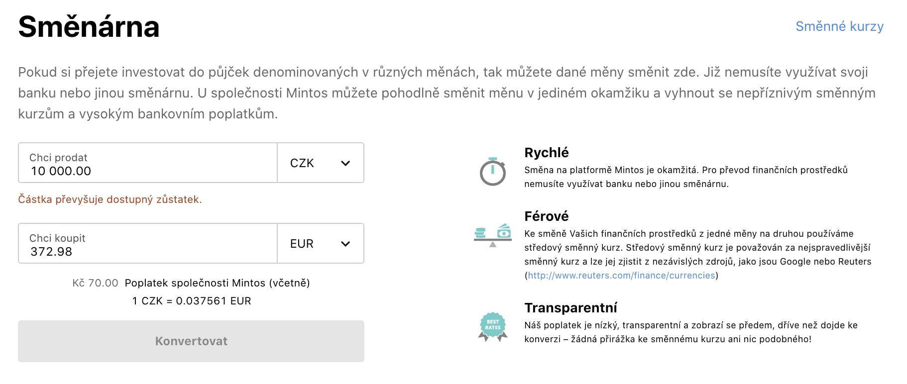 Směnárna na Mintosu