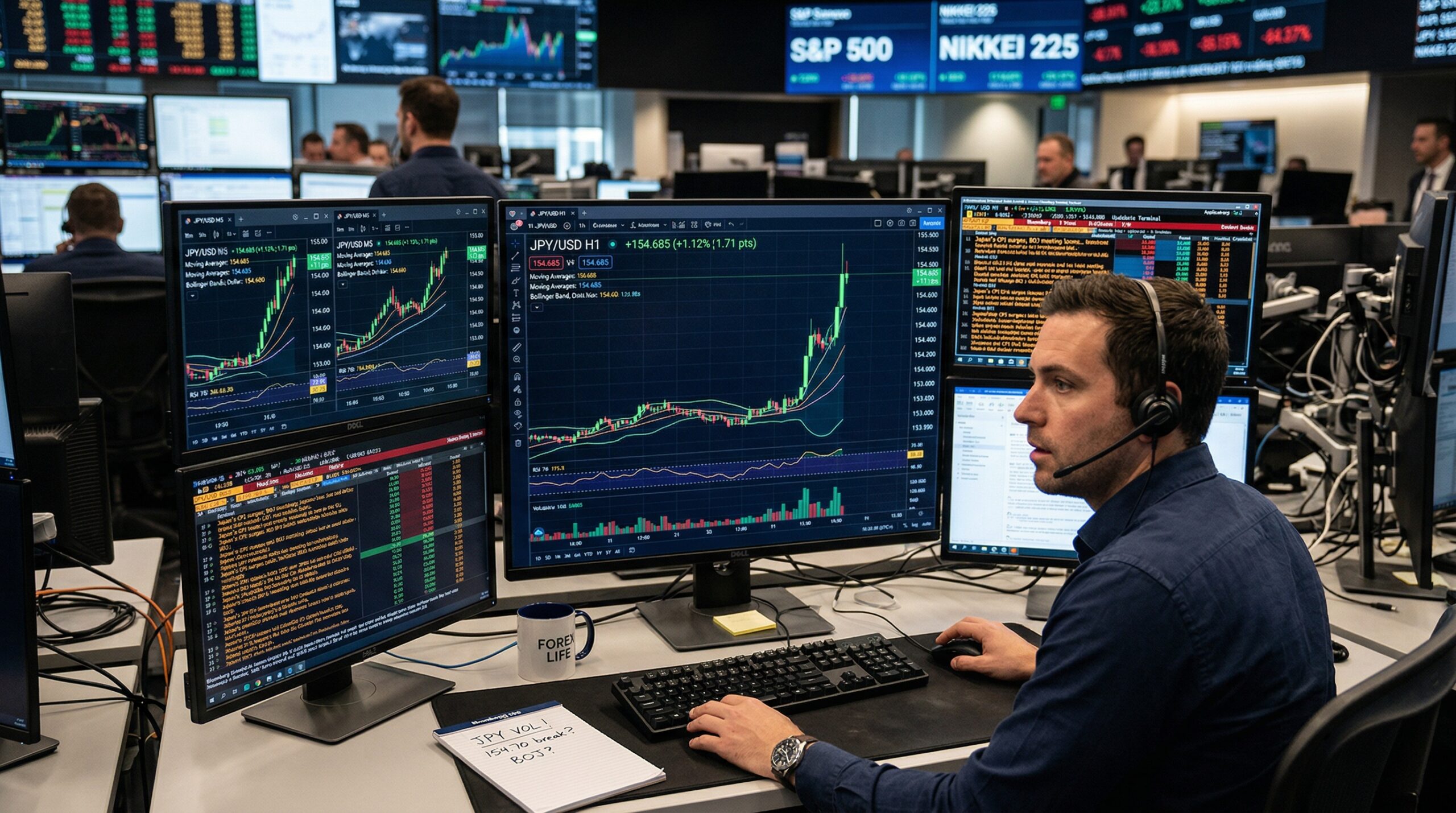 Volatilita JPY USD před zasedáním BoJ