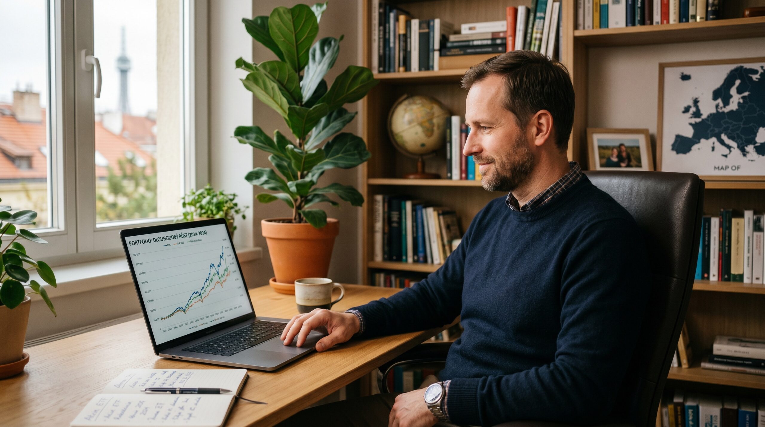 Český investor sledující dlouhodobé portfolio s klidem